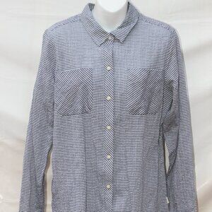 Eddie Bauer Women’s Classic Fit Long Sleeve Striped Button Up Size Large